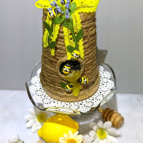 Farmhouse Decor / Handmade Beehive  / Bee Hive - Picture 4 of 11